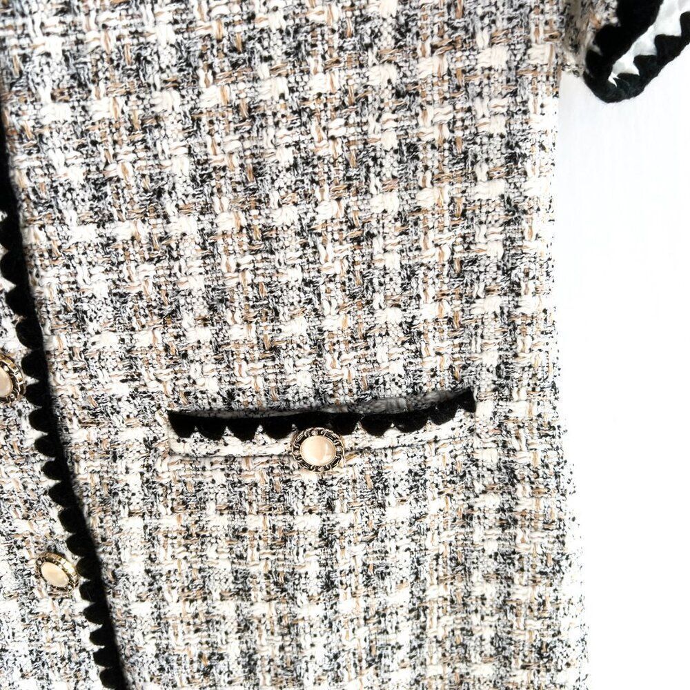 NWT Tuckernuck Pomander Place White Black Tweed Josephine Dress Large - Picture 11 of 15